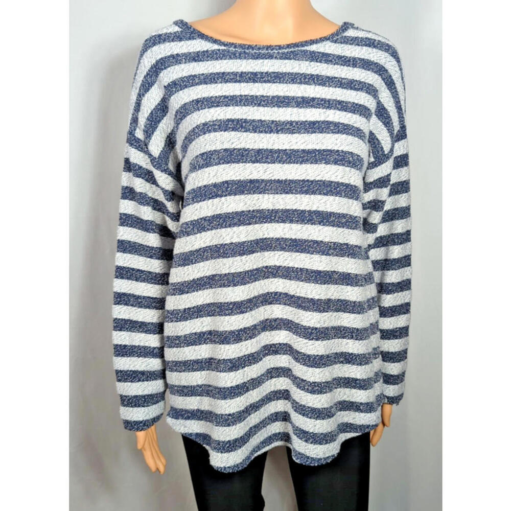 Womens Two by Vince Camuto Blue Two Tone Knit Pullover Sz S Casual Comfy Warm